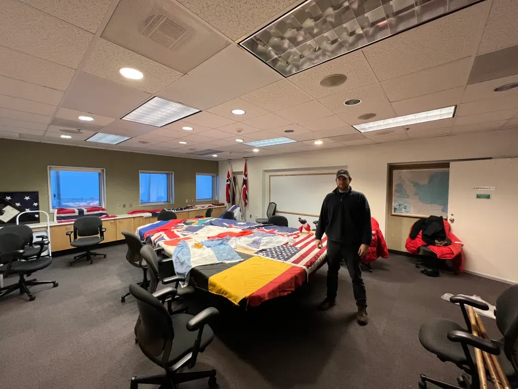 Flag Swap at the South Pole